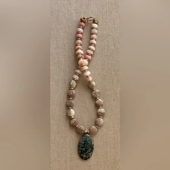 18-1/2 inch Peruvian Pink Opal bead necklace NWOT - Picture 4 of 13